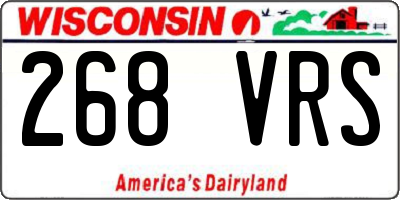 WI license plate 268VRS