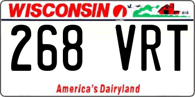 WI license plate 268VRT