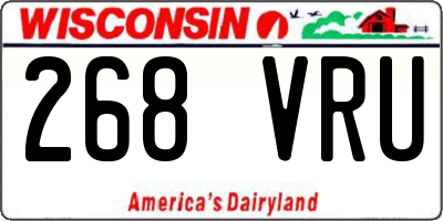 WI license plate 268VRU