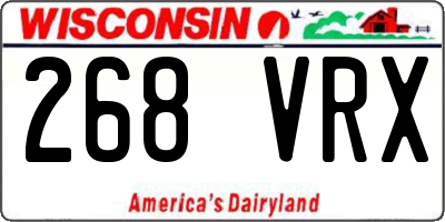 WI license plate 268VRX