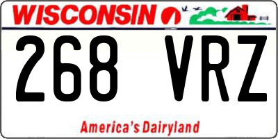 WI license plate 268VRZ