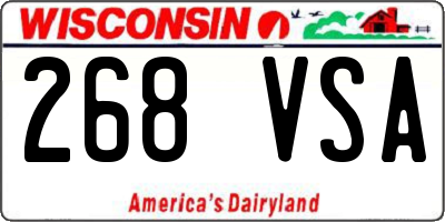 WI license plate 268VSA