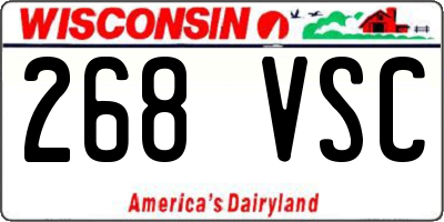 WI license plate 268VSC
