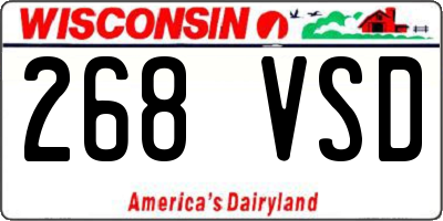WI license plate 268VSD