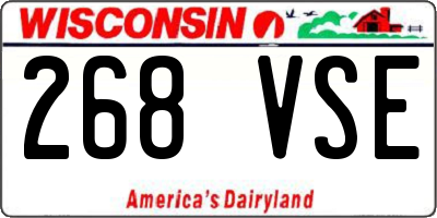 WI license plate 268VSE