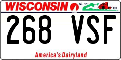 WI license plate 268VSF