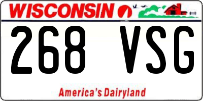WI license plate 268VSG