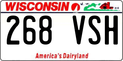WI license plate 268VSH