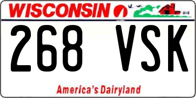 WI license plate 268VSK