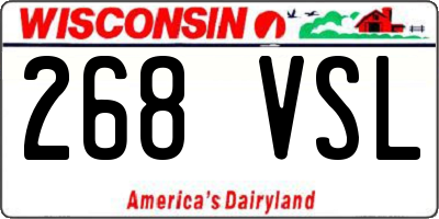 WI license plate 268VSL