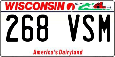 WI license plate 268VSM