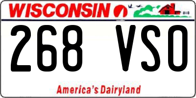 WI license plate 268VSO