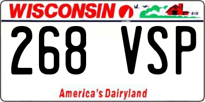 WI license plate 268VSP