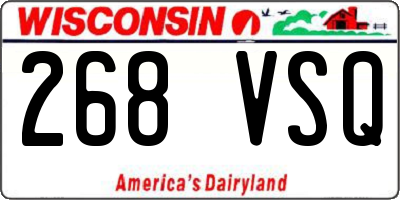 WI license plate 268VSQ