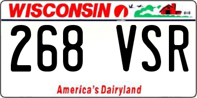 WI license plate 268VSR