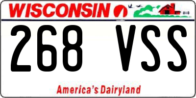 WI license plate 268VSS