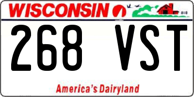 WI license plate 268VST