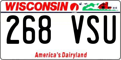 WI license plate 268VSU