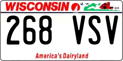 WI license plate 268VSV
