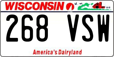 WI license plate 268VSW