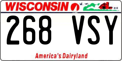 WI license plate 268VSY