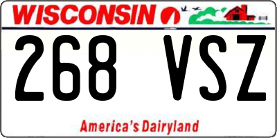 WI license plate 268VSZ