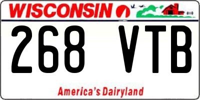 WI license plate 268VTB