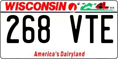 WI license plate 268VTE