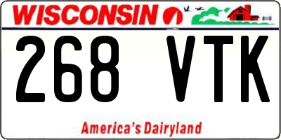 WI license plate 268VTK