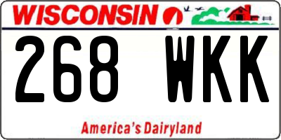WI license plate 268WKK