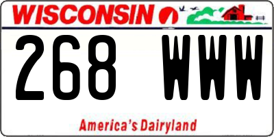 WI license plate 268WWW