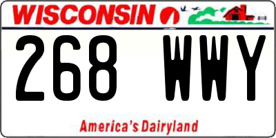 WI license plate 268WWY