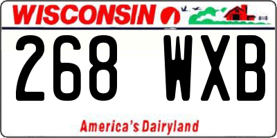 WI license plate 268WXB
