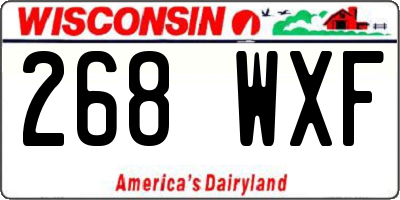 WI license plate 268WXF