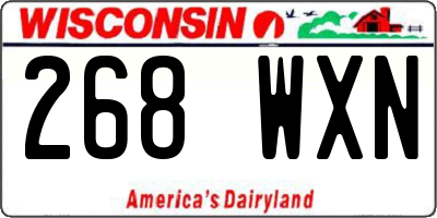 WI license plate 268WXN