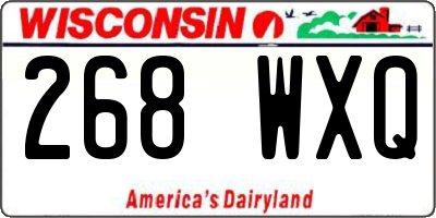 WI license plate 268WXQ