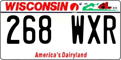 WI license plate 268WXR