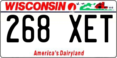 WI license plate 268XET