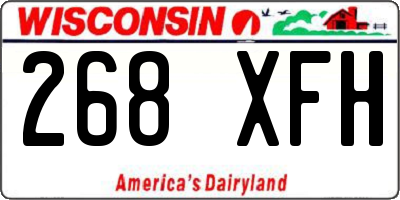WI license plate 268XFH