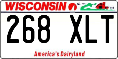 WI license plate 268XLT