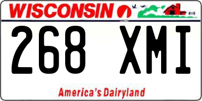 WI license plate 268XMI