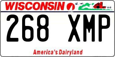 WI license plate 268XMP