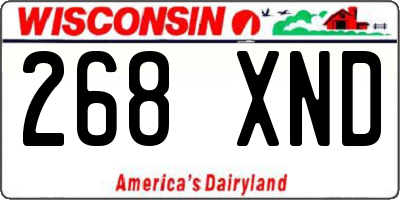 WI license plate 268XND