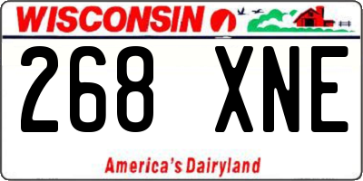 WI license plate 268XNE