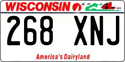 WI license plate 268XNJ