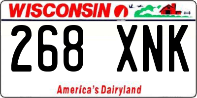 WI license plate 268XNK
