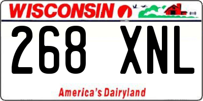 WI license plate 268XNL
