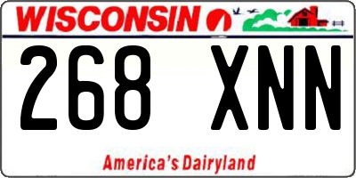 WI license plate 268XNN
