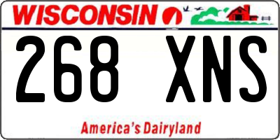 WI license plate 268XNS