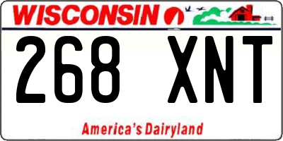 WI license plate 268XNT